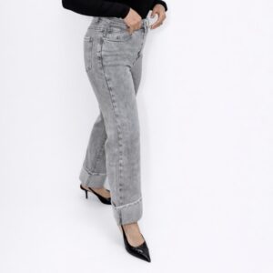 Tejano gris brillos bajos