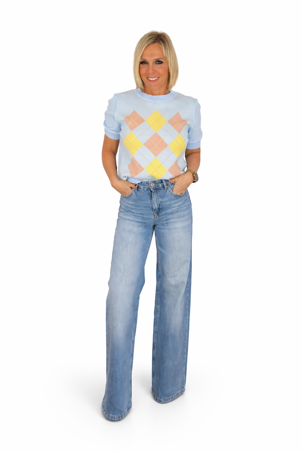 Jersey rombo manga corta