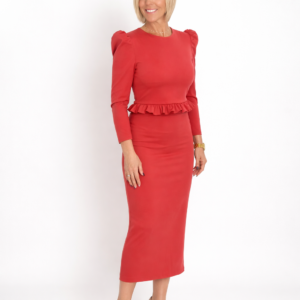 Conjunto top y falda coral