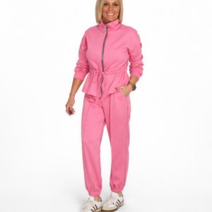 Conjunto sport frunce rosa