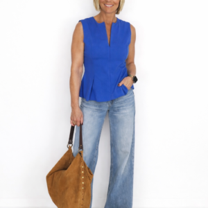 Top cremallera azulina