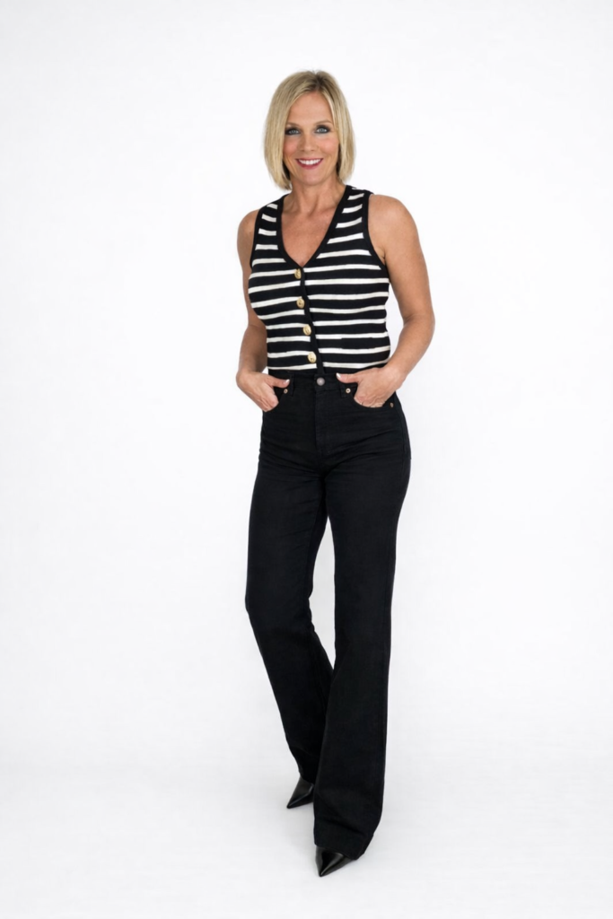 Chaleco rayas blanco y negro