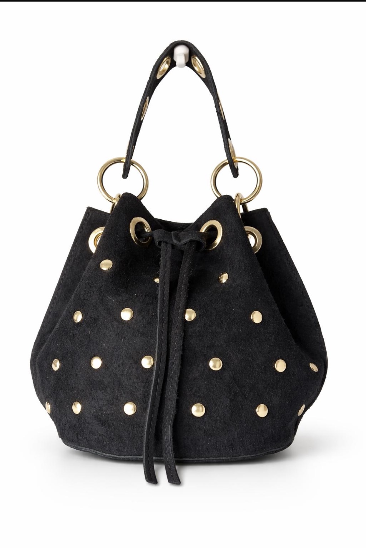 Bolso bombonera piel tachuelas negro