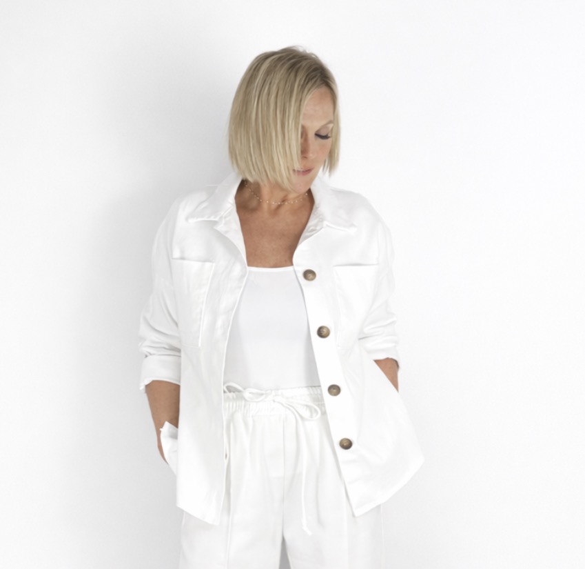 Sobrecamisa tejido vaquero blanca