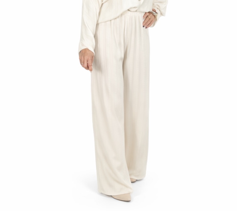 Pantalón fluido blanco roto