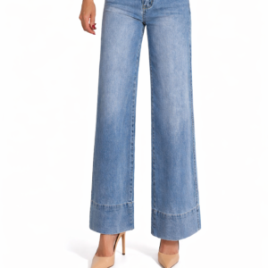 Tejano wide leg bajo pespunte