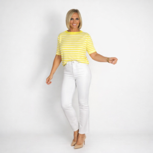 Jersey punto rayas amarillo y blanco