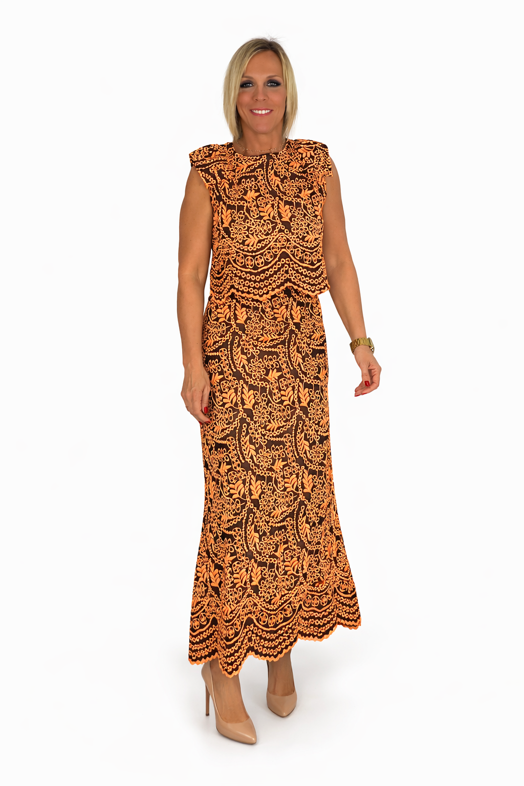 Conjunto perforado bicolor