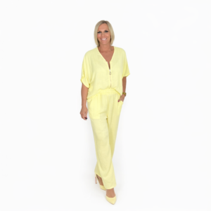 Conjunto lino bomber amarillo