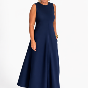 Vestido doble capa de aire azul marino