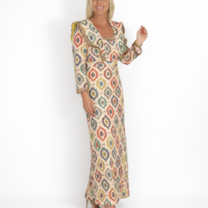 Vestido estampado volante lima