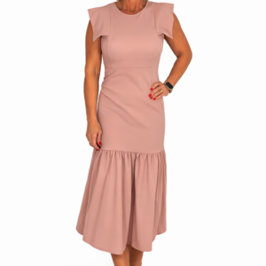 Vestido corte volante hombro tapeta