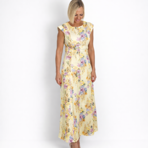 Vestido estampado flores amarillo