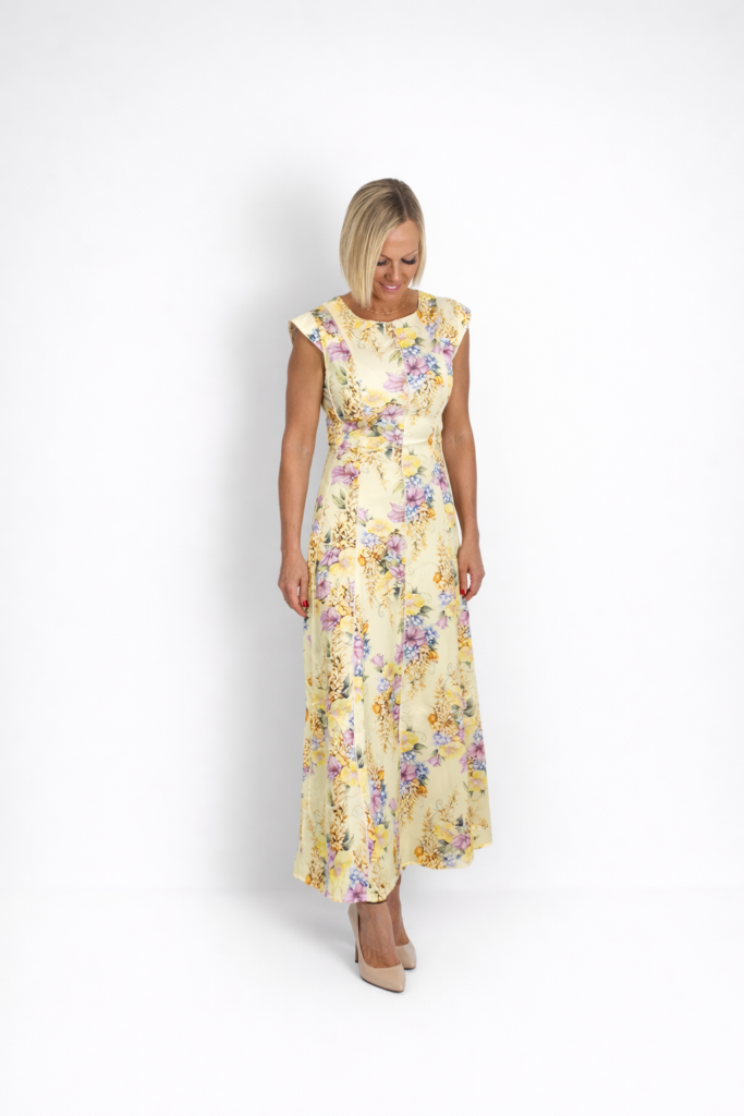 Vestido estampado flores amarillo