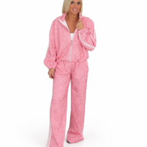 Conjunto sport animal print rosa