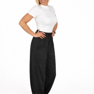 Pantalón suelto bolsillos verde negro