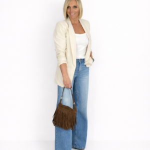 Blazer sin botón beige