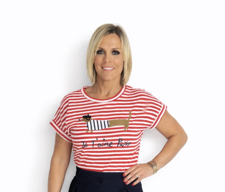 Camiseta rayas roja perro