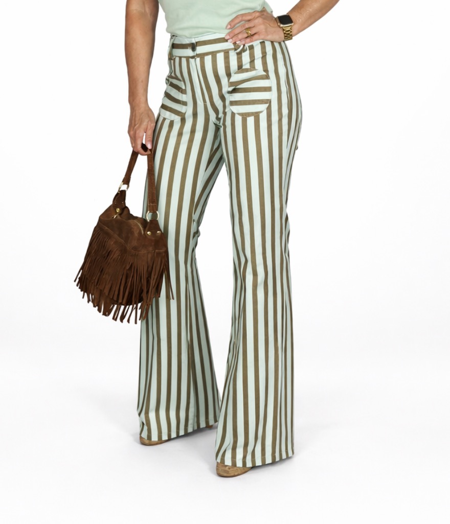 Pantalón rayas verde-marrón