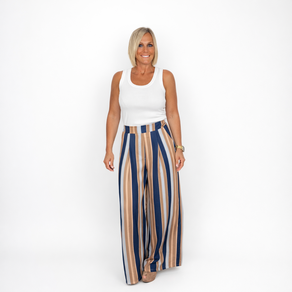 Pantalón rayas ancho