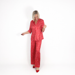 Conjunto lunar licra rojo celeste
