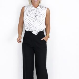 Camisa lunar volantes blanca y negro