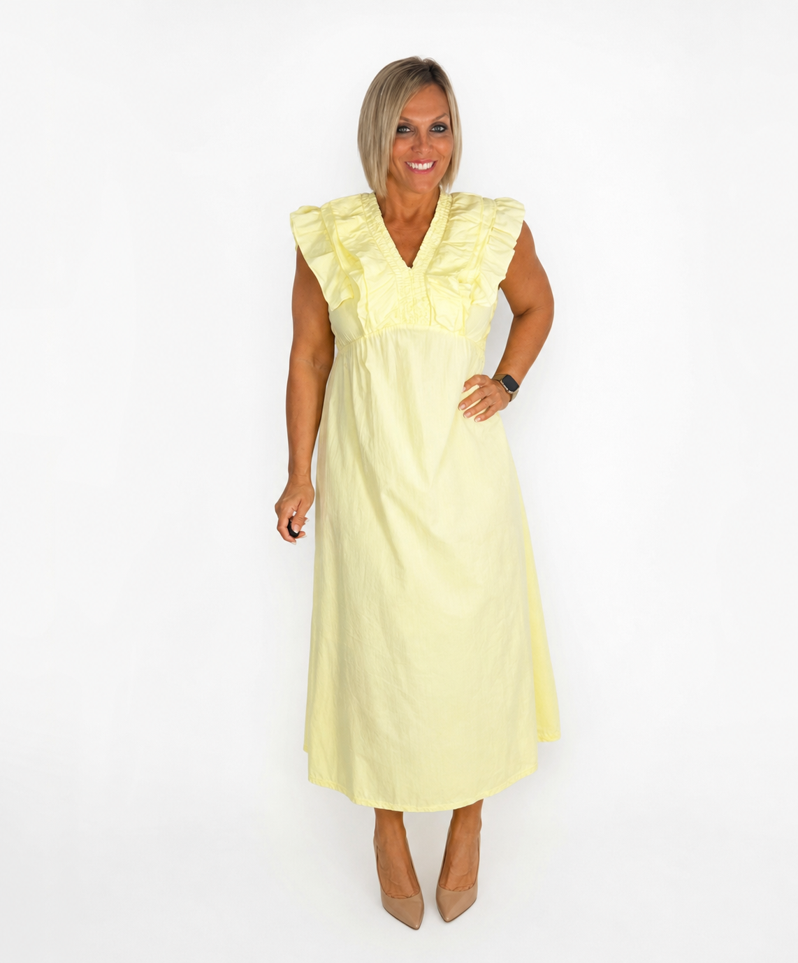 Vestido amarillo pico