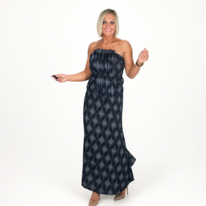 Conjunto top pliegues palabra honor y falda gris oscuro