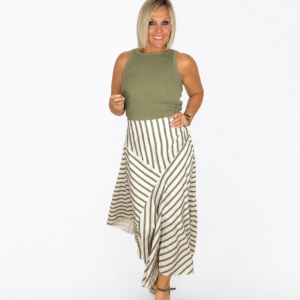 Top punto fino verde kaki
