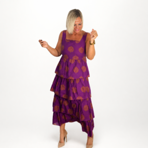 Vestido volantes morado
