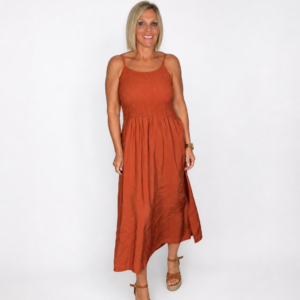Vestido tirantas frunce caldera