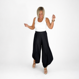 Pantalón palazzo fluido negro