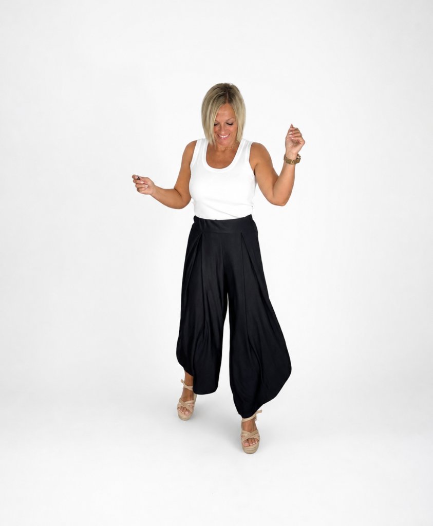 Pantalón palazzo fluido negro
