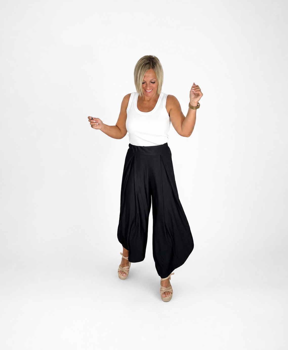 Pantalón palazzo fluido negro