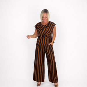Conjunto camisa y pantalón marrón-negro