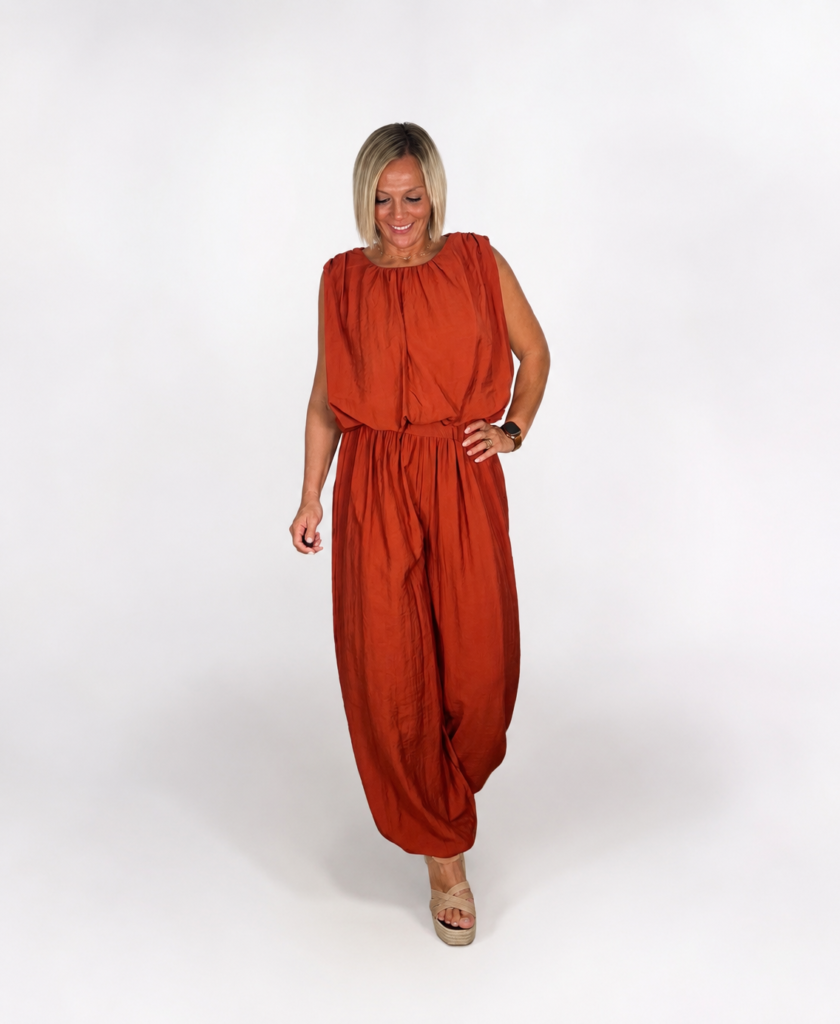 Conjunto top y pantalón bombacho caldera