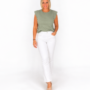 Camiseta algodón tachuelas verde kaki