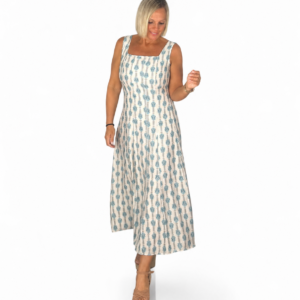 Vestido estampado verde agua