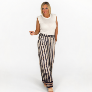 Pantalón rayas cintura elástica