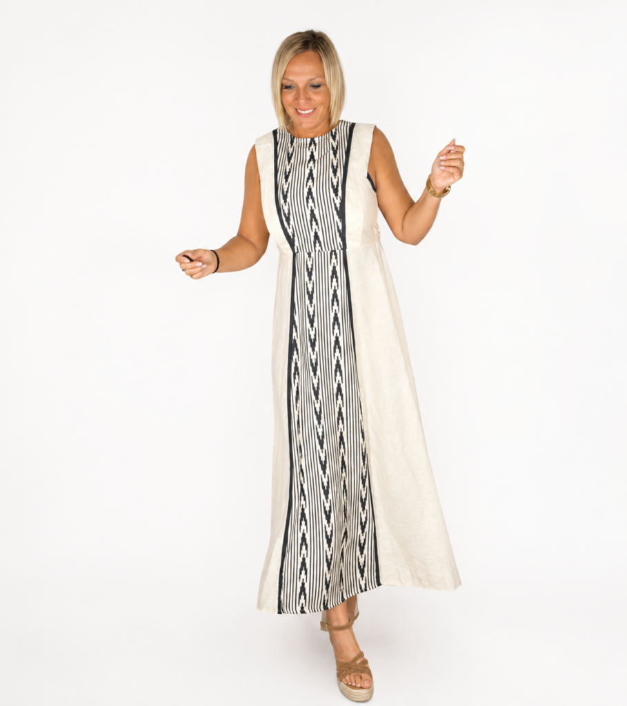 Vestido estilo boho chic beige