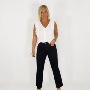 Camisa blanca volante hombro
