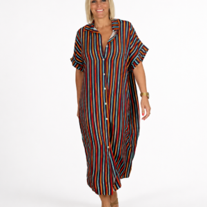 Vestido camisero oversize rayas