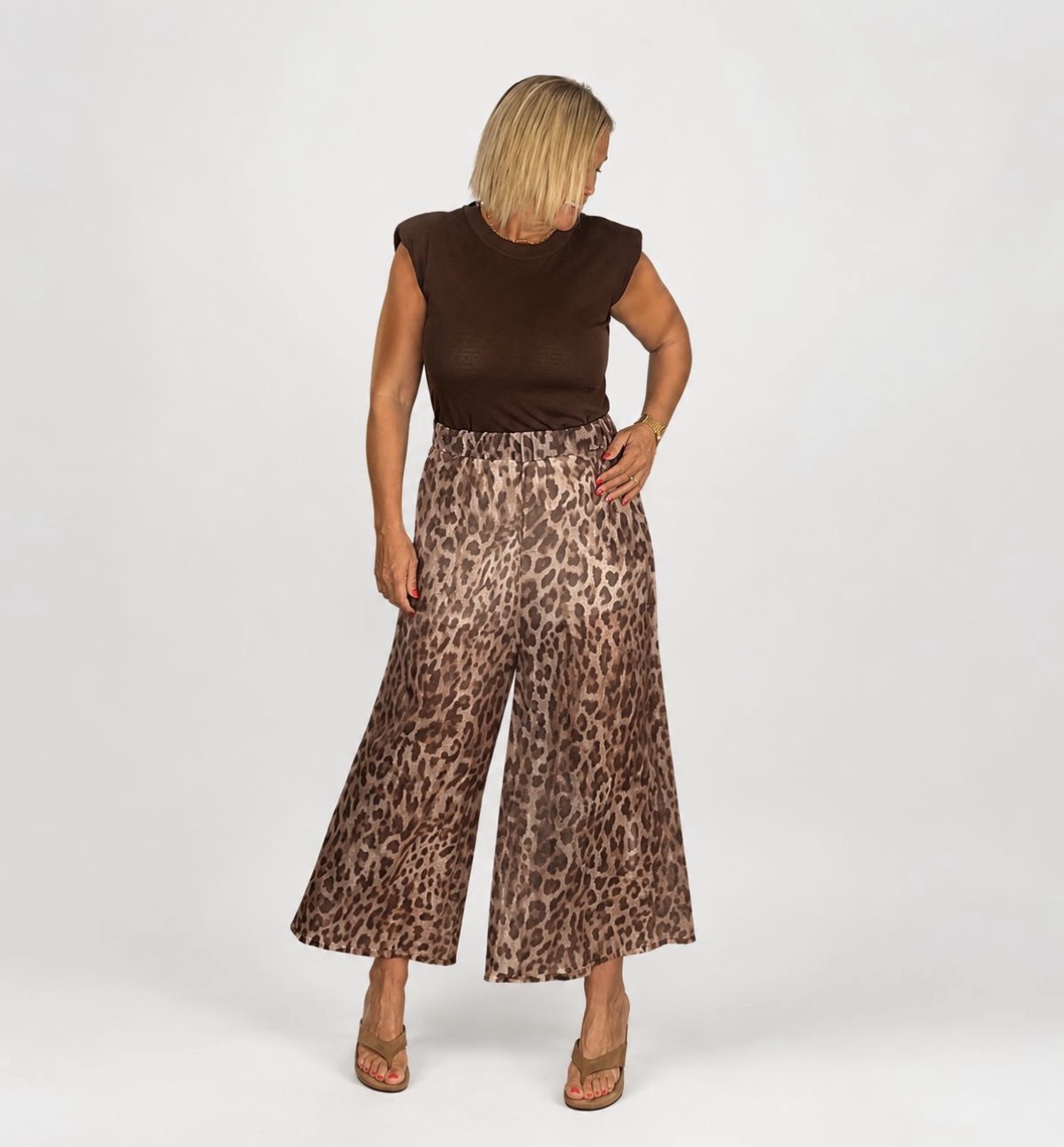 Pantalón palazzo animal print
