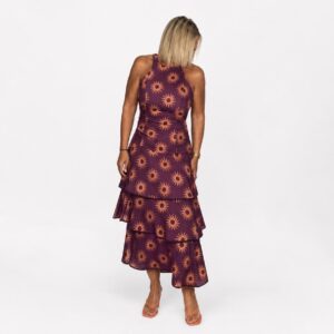 Vestido volante morado soles