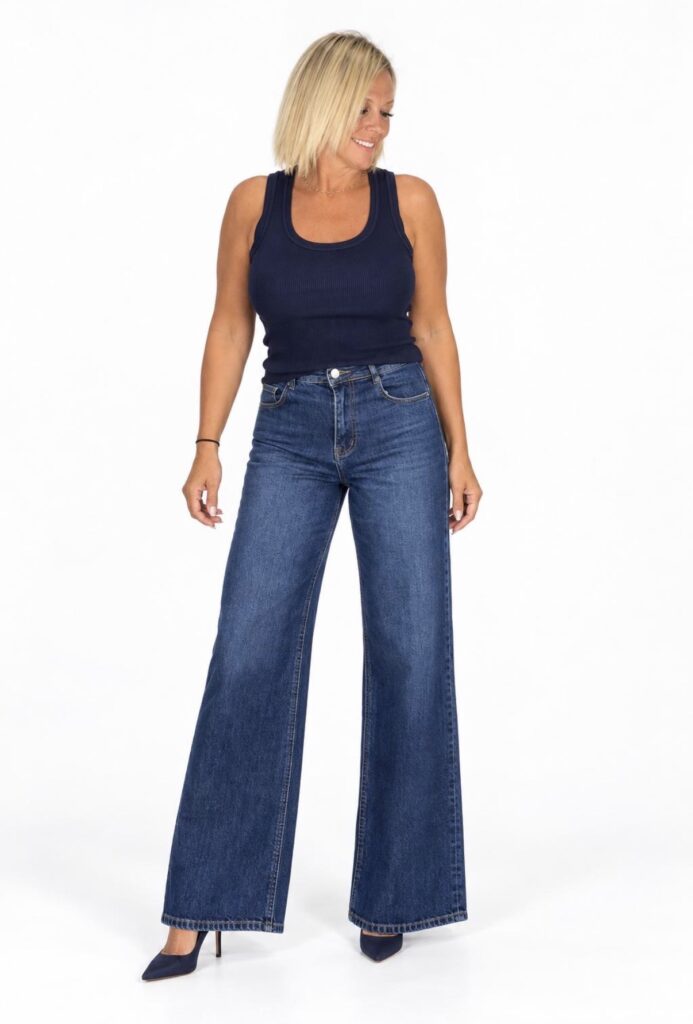 Tejano Wide Leg Básico Pata Ancha