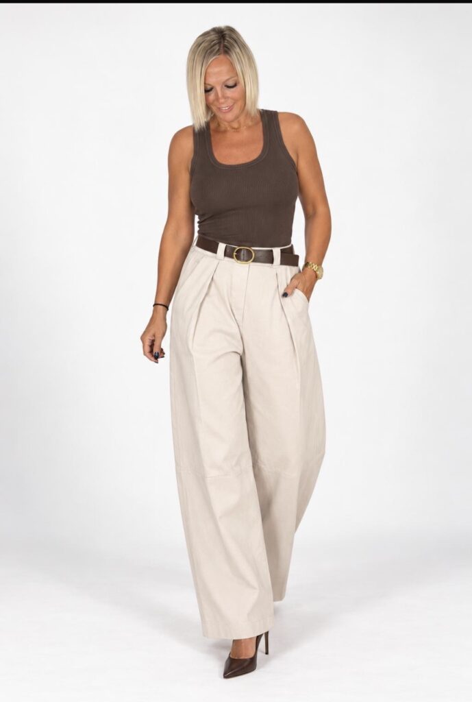 Pantalón Pierna Ancha Beige