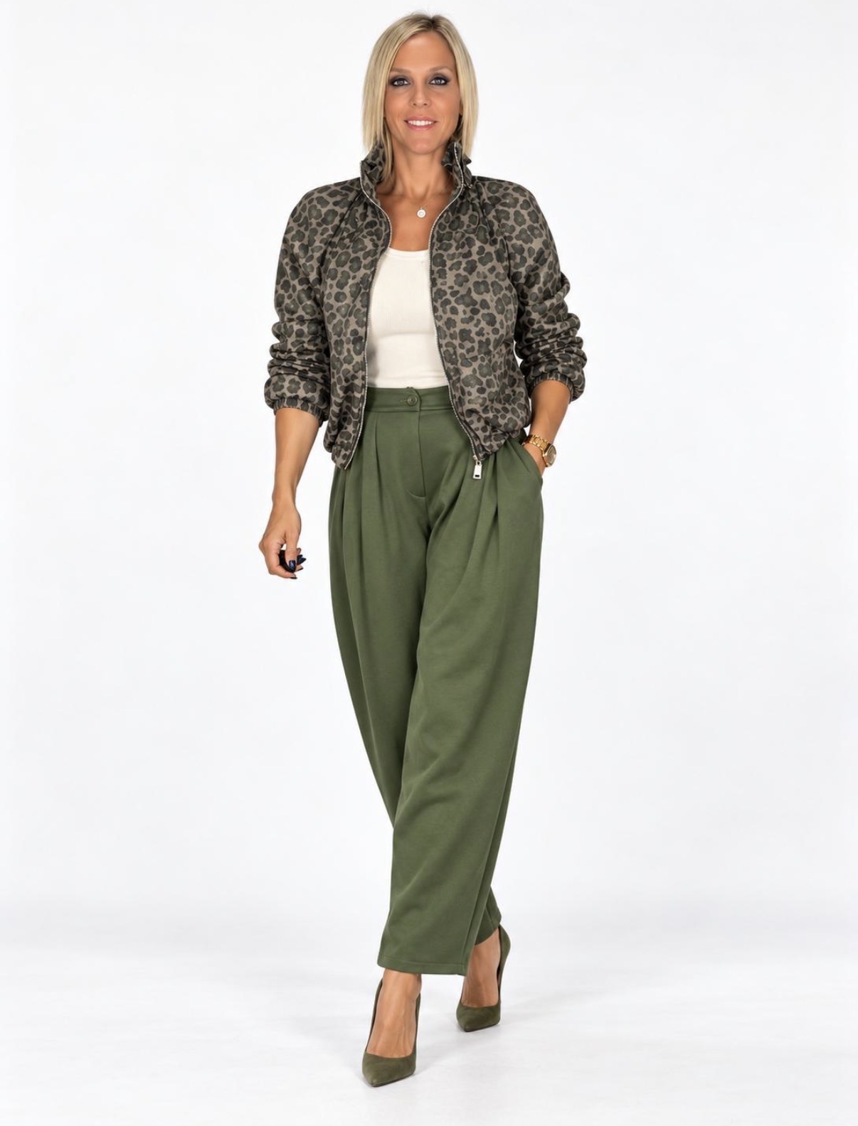 Cazadora Animal Print Verde