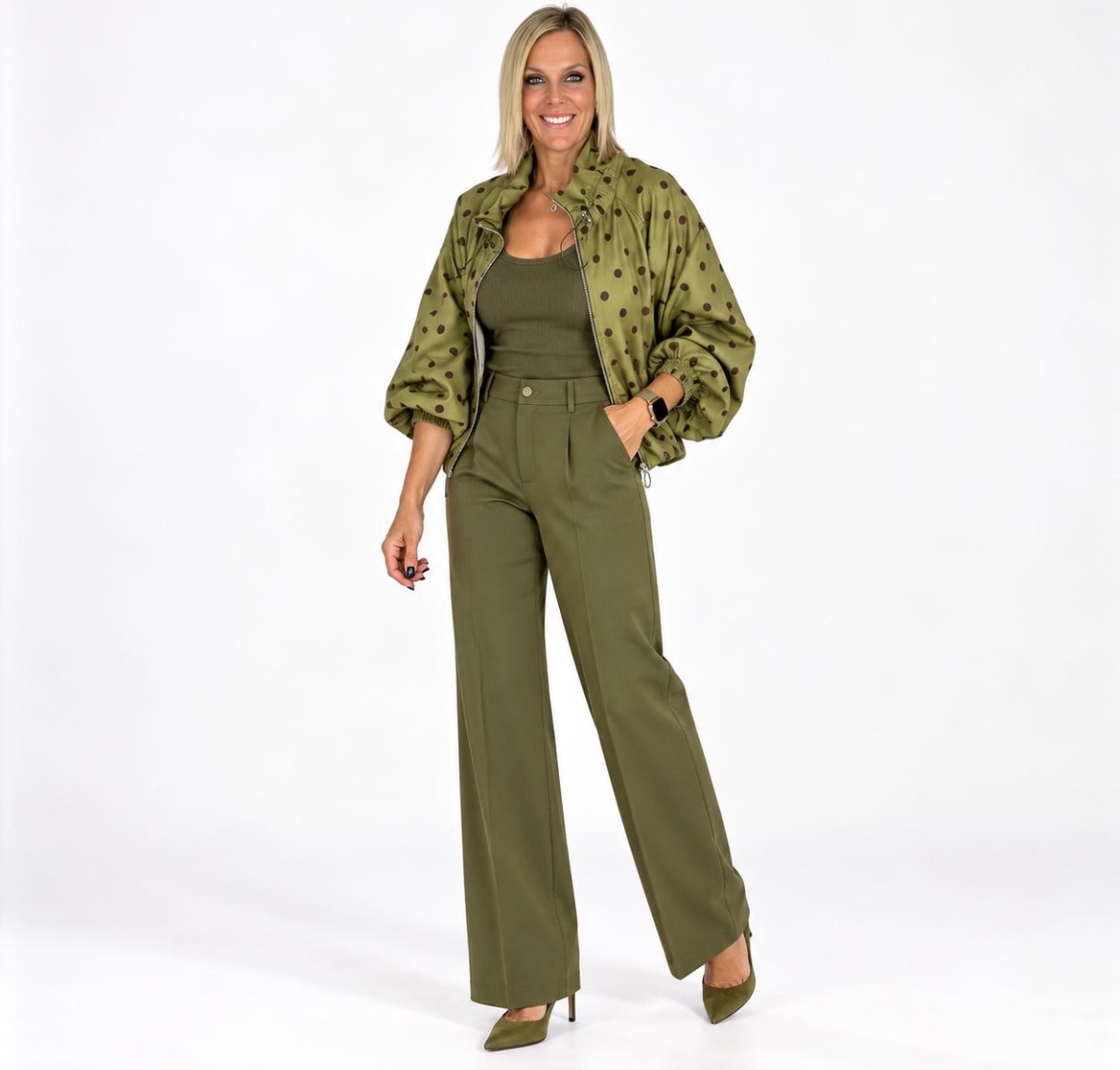 Chaqueta Bomber Verde Lunar Marrón
